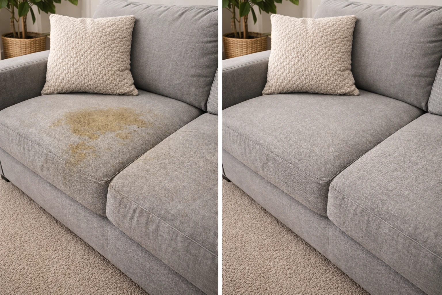 Sofa or rug before and after