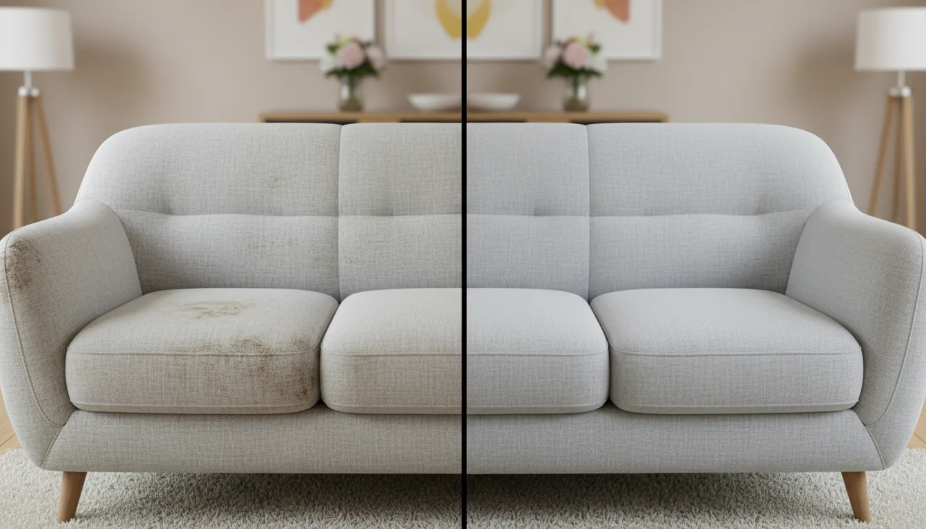 Byford Carpet Cleaning residential sofa upholstery before after Perth