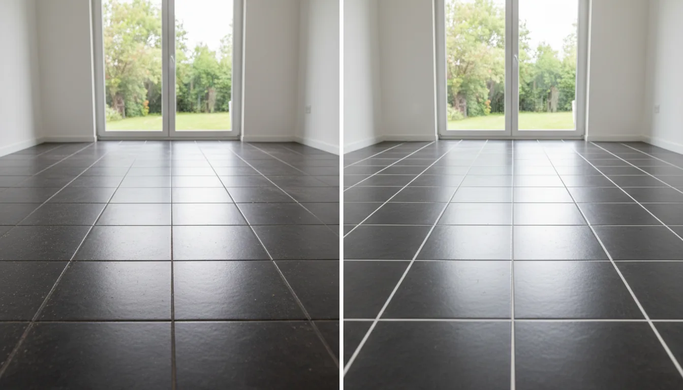 Kitchen floor before and after