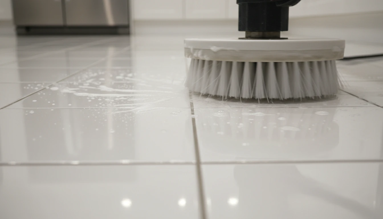 Spinner-head cleaning bathroom floor
